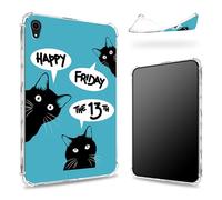 Coque conçue pour iPad Mini 6 8,3" 2021 Mini 6e génération, dos transparent avec vendredi 13, coque fine et souple en TPU protection des coins antichoc