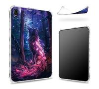 Coque conçue pour iPad Mini 6 8,3" 2021 Mini 6ème génération, dos transparent avec loup magique, coque fine et souple en TPU protection des coins antichoc