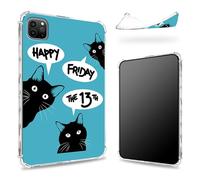 Coque conçue pour iPad Pro 12,9" 6e génération 2022/5e génération 2021/4e génération 2020, dos transparent avec vendredi 13e, coque fine et souple en TPU résistant aux chocs