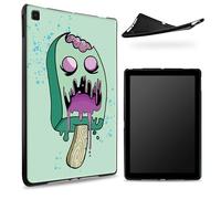 Coque conçue pour Samsung Galaxy Tab A7 10,4" 2020 (SM-T500/T505/T507), dos en caoutchouc TPU mat avec crème glacée zombie - Coque de protection fine en silicone souple résistant aux chocs