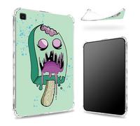 Coque conçue pour Samsung Galaxy Tab A7 Lite 8,7" 2021 (SM-T220/T225), dos transparent avec crème glacée zombie, fine et souple, protection des coins en TPU résistant aux chocs