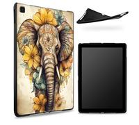 Coque conçue pour Samsung Galaxy Tab A7 Lite 8,7" 2021 (SM-T225/T220/T227), dos en caoutchouc TPU mat avec motif éléphant de tournesol, coque de protection fine en silicone souple antichoc