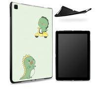 Coque conçue pour Samsung Galaxy Tab A7 Lite 8,7" 2021 (SM-T225/T220/T227), dos en caoutchouc TPU mat avec dinosaure vert, coque de protection fine en silicone souple antichoc