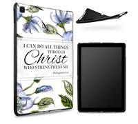 Coque conçue pour Samsung Galaxy Tab A7 Lite 8,7" 2021 (SM-T225/T220/T227), dos en caoutchouc TPU mat avec fleurs Philippiens 4:13, coque de protection fine en caoutchouc souple et silicone résistant