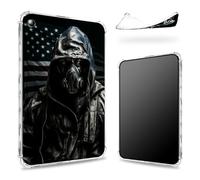 Coque conçue pour Samsung Galaxy Tab A8 10,5" modèle 2022 (SM-X200/X205/X207), dos transparent avec drapeau du guerrier biohazard, coque de protection fine et souple en TPU résistant aux chocs