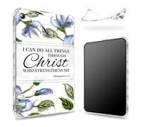 Coque conçue pour Samsung Galaxy Tab A8 10,5" modèle 2022 (SM-X200/X205/X207), dos transparent avec fleurs Philippiens 4:13, protection des coins en TPU souple et fine, résistante aux chocs