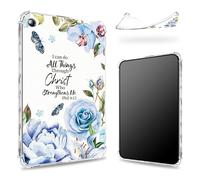 Coque conçue pour Samsung Galaxy Tab A8 10,5" modèle 2022 (SM-X200/X205/X207), dos transparent avec motif Bible bleu, coque de protection fine et souple en TPU résistant aux chocs
