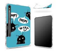 Coque conçue pour Samsung Galaxy Tab S9 FE 5G 11,9" 2023 avec porte-stylo S, dos transparent avec vendredi 13, coque fine en TPU souple antichoc