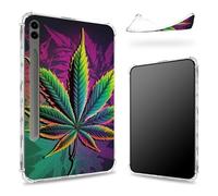 Coque conçue pour Samsung Galaxy Tab S9 FE Plus 5G 12,4" 2023 avec porte-stylo S, dos transparent avec herbe colorée, coque antichoc fine en TPU souple