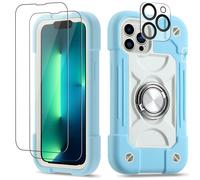 Coque Cookiver pour iPhone 13 Pro Max 6,7 pouces avec anneau de support, 2 protections d' cran en verre et 1 protection d'objectif d'appareil pho