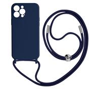 Coque Cordon Apple iPhone 13 Pro Semi-rigide avec Lanière Tour du Cou 80cm bleu