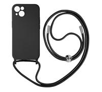 Coque Cordon Apple iPhone 13 Semi-rigide avec Lanière Tour du Cou 80cm noir