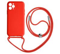 Coque Cordon iPhone 11 Pro Semi-rigide Lanière Tour du Cou 80cm Rouge