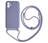 Coque Cordon pour iPhone 11 Semi-rigide Lanière Tour du Cou 80cm Lavande