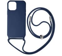 Coque Cordon iPhone 12 et 12 Pro Semi-rigide Lanière Tour du Cou 80cm bleu