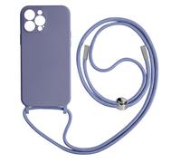 Coque Cordon iPhone 13 Pro Max Semi-rigide avec Lanière Tour du Cou 80cm lavande