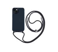 Coque Cordon iPhone 14 Plus Semi-rigide avec Lanière Tour du Cou 80cm bleu