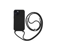Coque Cordon iPhone 14 Plus Semi-rigide avec Lanière Tour du Cou 80cm noir