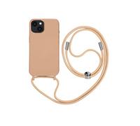 Coque Cordon iPhone 14 Plus Semi-rigide avec Lanière Tour du Cou 80cm rose