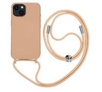 Coque Cordon iPhone 14 Plus Semi-rigide avec Lanière Tour du Cou 80cm rose