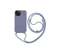 Coque Cordon iPhone 14 Plus Semi-rigide avec Lanière Tour du Cou 80cm violet