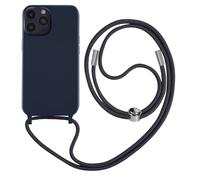 Coque Cordon iPhone 14 Pro Max Semi-rigide avec Lanière Tour du Cou 80cm bleu