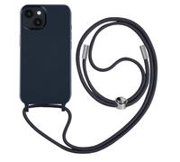 Coque Cordon iPhone 14 Semi-rigide avec Lanière Tour du Cou 80cm bleu