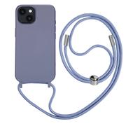Coque Cordon iPhone 14 Semi-rigide avec Lanière Tour du Cou 80cm violet