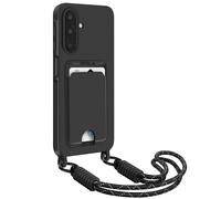 Coque Cordon pour Galaxy A17 avec Porte-carte et Lanière Ultra Résistant Noir