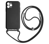 Coque Cordon pour iPhone 11 Pro Max Semi-rigide Lanière Tour du Cou 80cm Noir