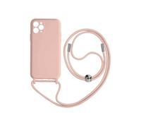 Coque Cordon pour iPhone 11 Pro Max Semi-rigide Lanière Tour du Cou 80cm Rose