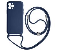 Coque Cordon pour iPhone 11 Pro Semi-rigide Lanière Tour du Cou 80cm Bleu