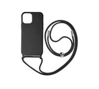 Coque Cordon pour iPhone 12 et 12 Pro Semi-rigide Lanière Tour du Cou 80cm Noir