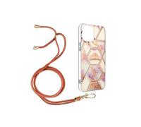 Coque Cordon pour iPhone 12 Motif géométrique en Silicone Gel Rose gold