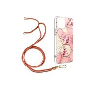 Coque Cordon pour iPhone 12 Pro Max Motif géométrique en Silicone Gel Rose