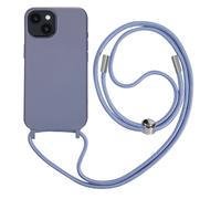 Coque Cordon pour iPhone 14 Plus Semi-rigide avec Lanière Tour du Cou 80cm Violet