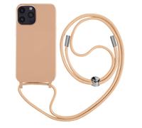 Coque Cordon pour iPhone 14 Pro Semi-rigide avec Lanière Tour du Cou 80cm Rose