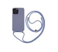 Coque Cordon pour iPhone 14 Pro Semi-rigide avec Lanière Tour du Cou 80cm Violet