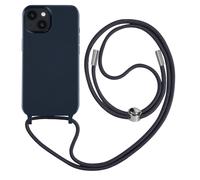 Coque Cordon pour iPhone 14 Semi-rigide avec Lanière Tour du Cou 80cm Bleu