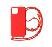 Avizar Coque Cordon pour iPhone 15 Lanière Tour du Cou 80cm série Corda Rouge