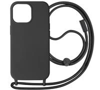 Coque Cordon pour iPhone 15 Pro Lanière Tour du Cou 80cm série Corda Noir