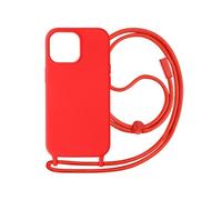Coque Cordon pour iPhone 15 Pro Lanière Tour du Cou 80cm série Corda Rouge