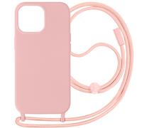 Coque Cordon pour iPhone 15 Pro Max Lanière Tour du Cou série Corda Rose