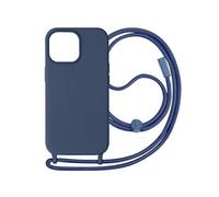 Coque Cordon pour iPhone 15 Pro Lanière Tour du Cou 80cm série Corda Bleu Nuit
