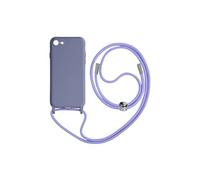 Coque Cordon pour iPhone 7 8 SE 2020 et 2022 Semi-rigide Lanière Tour du Cou 80cm Lavande