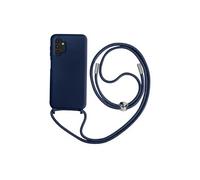 Coque Cordon pour Samsung Galaxy A13 4G Semi-rigide Lanière Tour du Cou 80cm Bleu