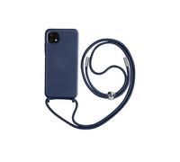 Coque Cordon pour Samsung Galaxy A22 5G Semi-rigide Lanière Tour du Cou 80cm Bleu