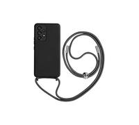 Coque Cordon pour Samsung Galaxy A53 5G Semi-rigide Lanière Tour du Cou 80cm Noir