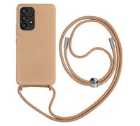 Coque Cordon pour Samsung Galaxy A53 5G Semi-rigide Lanière Tour du Cou 80cm Rose