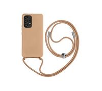 Coque Cordon pour Samsung Galaxy A53 5G Semi-rigide Lanière Tour du Cou 80cm Rose